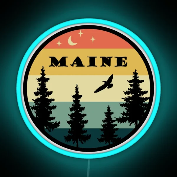 Retro Maine Led RGB Neon Sign