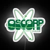 retro oscorp logo rgb neon sign white
