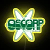 retro os corp logo neon sign yellow