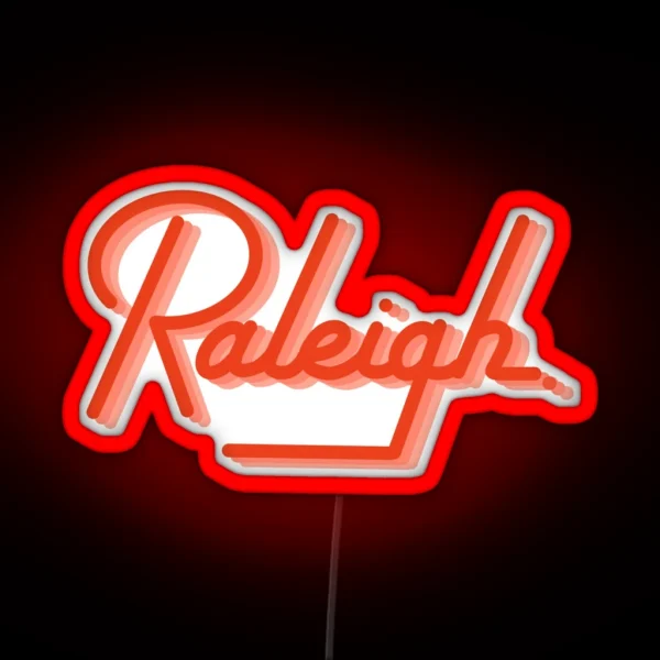 Retro Raleigh Red RGB Neon Sign