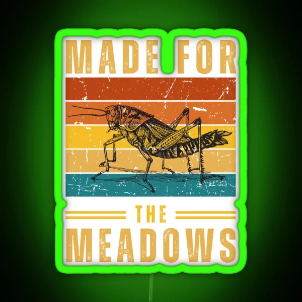 Retro Sunset Grasshopper RGB Neon Sign