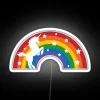 retro unicorn rainbow rgb neon sign vibrant design white