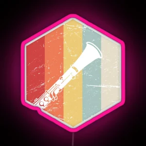 Retro Vintage Clarinet RGB Neon Sign