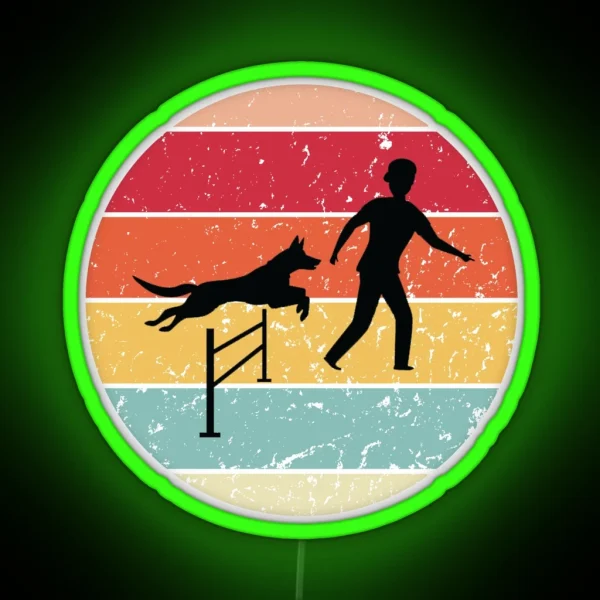 Retro Vintage Dog Agility Funny Agility Dog RGB Neon Sign