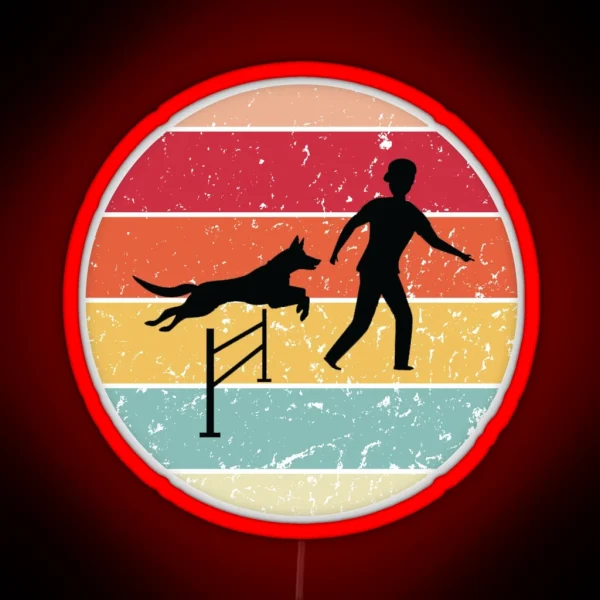 Retro Vintage Dog Agility Funny Agility Dog RGB Neon Sign