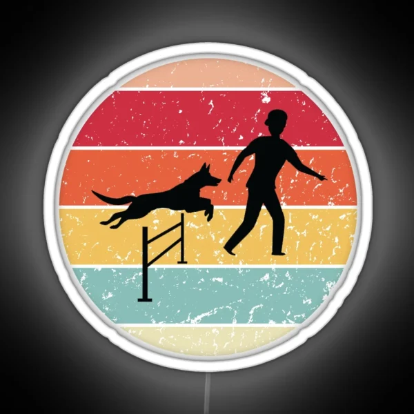 Retro Vintage Dog Agility Funny Agility Dog RGB Neon Sign