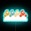 retro vintage motocross supermoto rider rgb neon sign blue