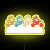 retro vintage motocross supermoto rider neon sign rgb