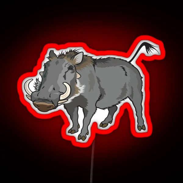 Retro Wild Boar Warthog Design RGB Neon Sign