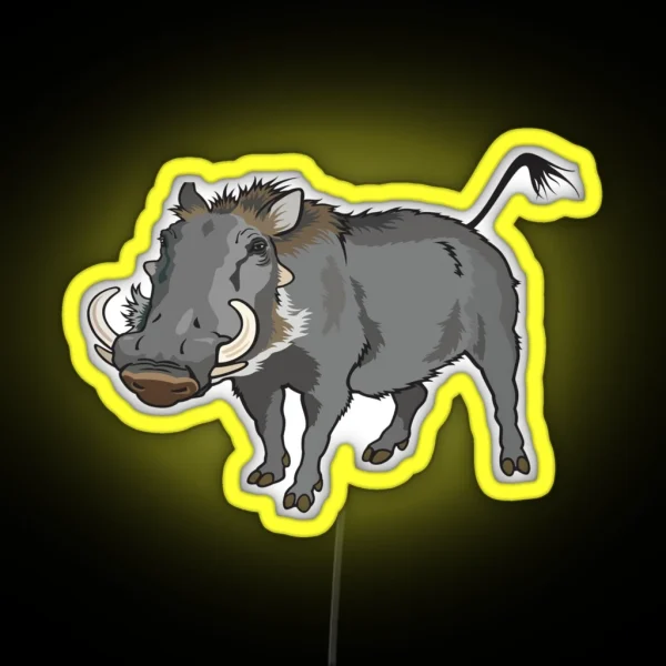 Retro Wild Boar Warthog Design RGB Neon Sign