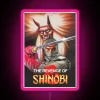 Revenge of Shinobi neon sign featuring vibrant RGB lighting in pink tones.