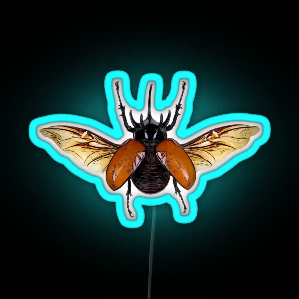 Rhinoceros Beetle RGB Neon Sign
