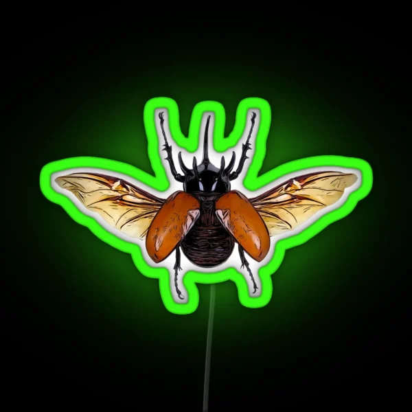 Rhinoceros Beetle RGB Neon Sign