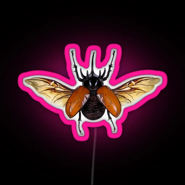 Rhinoceros Beetle RGB Neon Sign