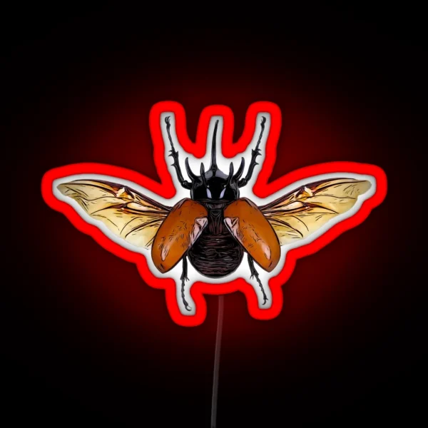 Rhinoceros Beetle RGB Neon Sign