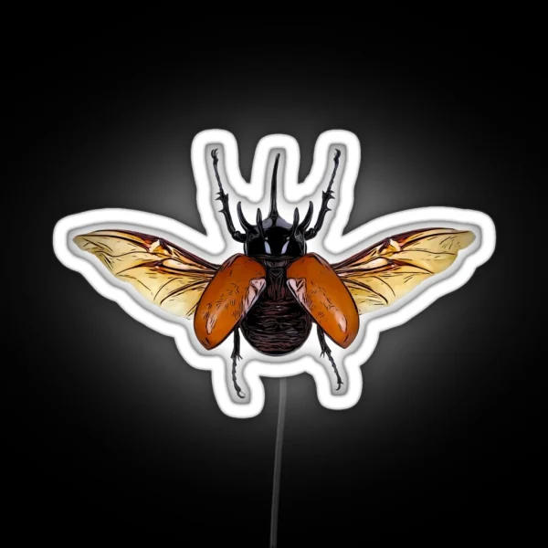 Rhinoceros Beetle RGB Neon Sign