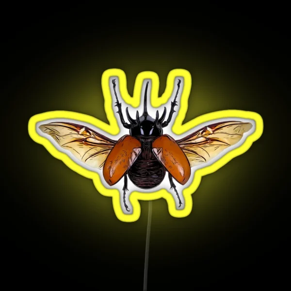 Rhinoceros Beetle RGB Neon Sign