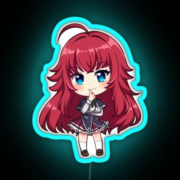 Rias Gremory Chibi RGB Neon Sign