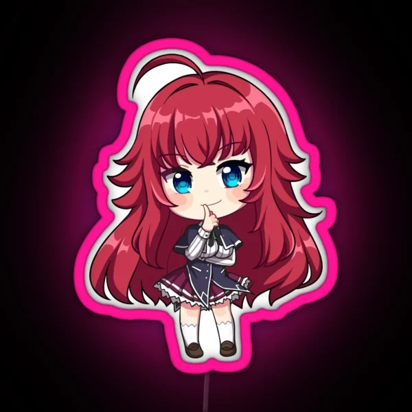 Rias Gremory Chibi RGB Neon Sign
