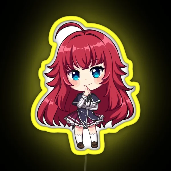 Rias Gremory Chibi RGB Neon Sign