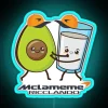 McLaren Team featuring Ricciardo and Norris in vibrant neon RGB colors with a blue theme.