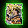 Ricciardo quotes art, RGB neon sign, vibrant colors, motivational artwork.