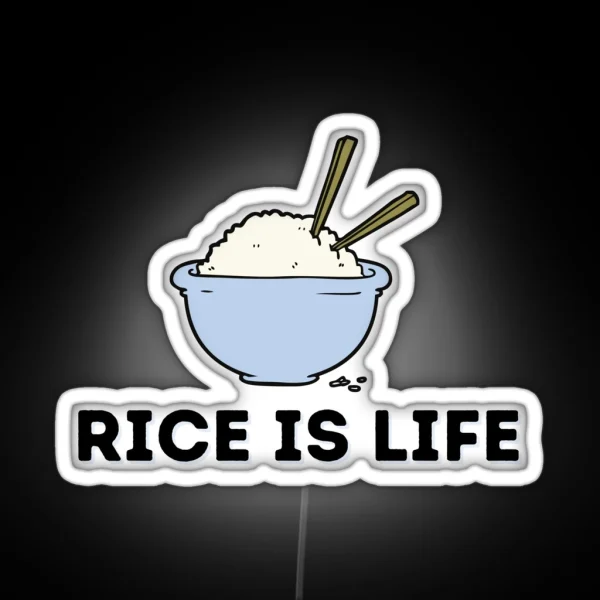 Rice Is Life Cute Rice Cooker Asian Food RGB Neon Sign