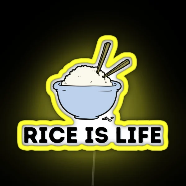 Rice Is Life Cute Rice Cooker Asian Food RGB Neon Sign