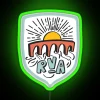Richmond Neon Badge Sign in RGB Neon Green