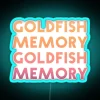 Richmond 'Be Like Goldfish' neon sign with vibrant RGB colors and blue highlights.