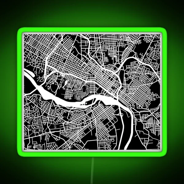 Richmond Map Black RGB Neon Sign