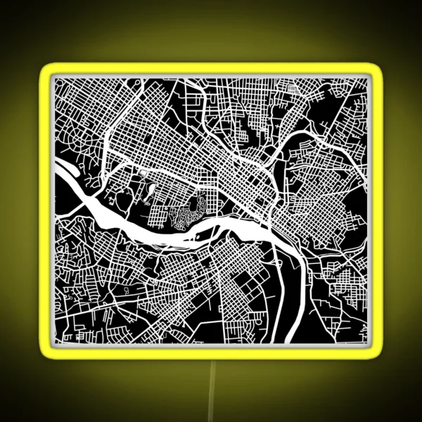 Richmond Map Black RGB Neon Sign