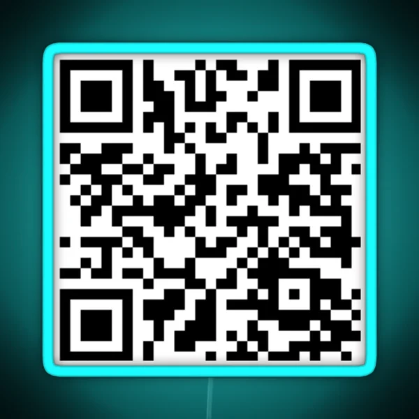 Rick Roll QR Code RGB Neon Sign