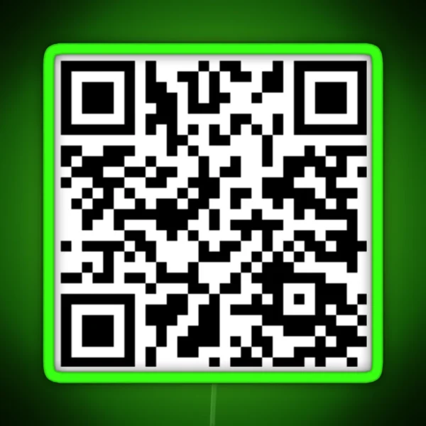 Rick Roll QR Code RGB Neon Sign