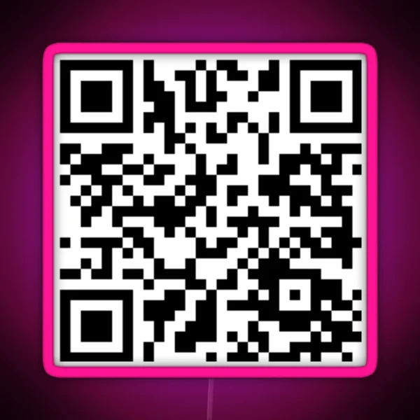 Rick Roll QR Code RGB Neon Sign