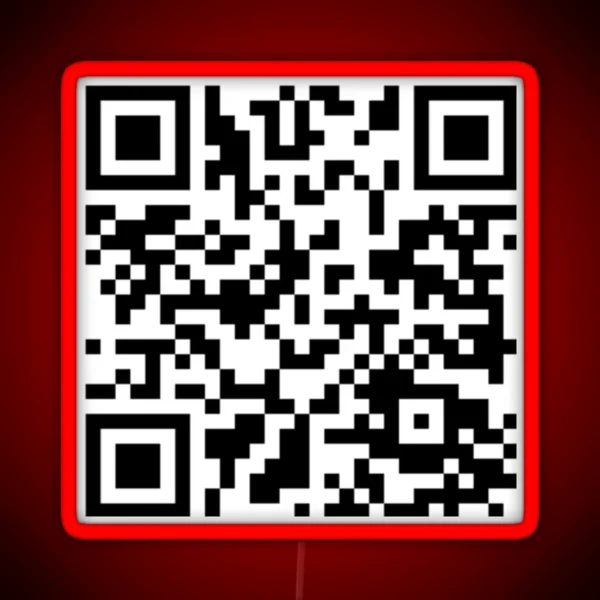 Rick Roll QR Code RGB Neon Sign