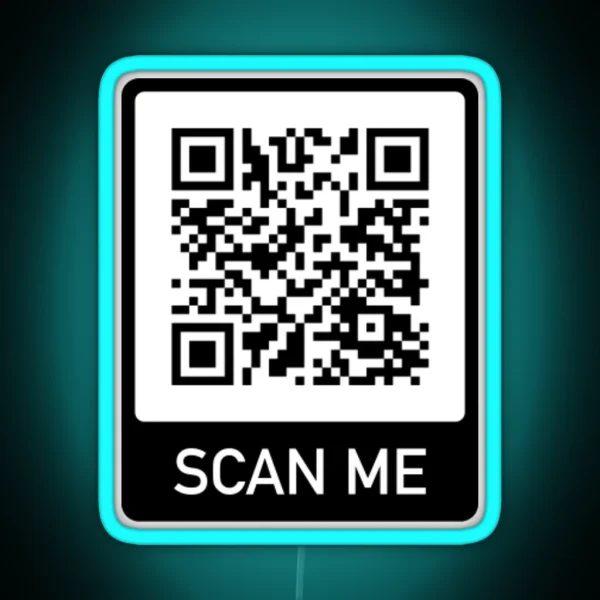 Rick Roll QR Code Scan Me RGB Neon Sign