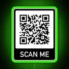 Rick Roll QR Code Scan Me Neon Sign in RGB Green