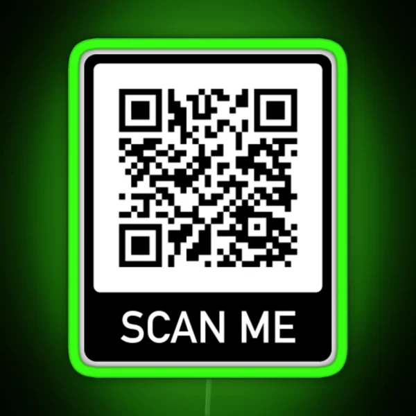 Rick Roll QR Code Scan Me RGB Neon Sign