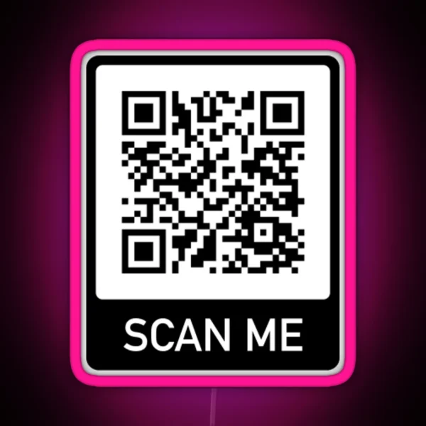 Rick Roll QR Code Scan Me RGB Neon Sign