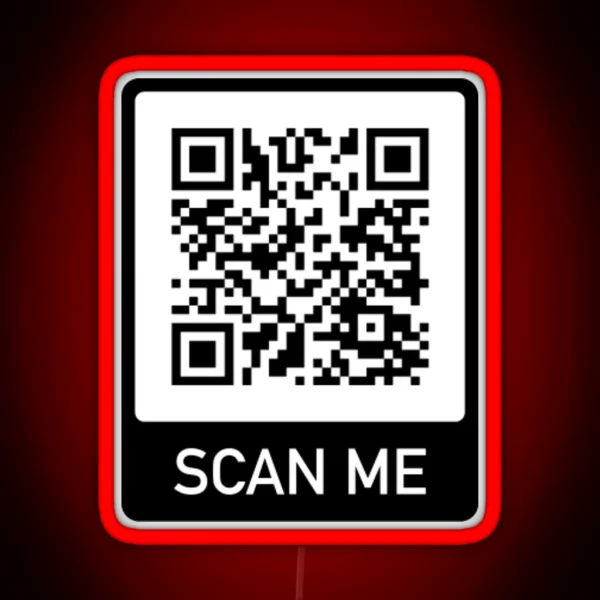 Rick Roll QR Code Scan Me RGB Neon Sign