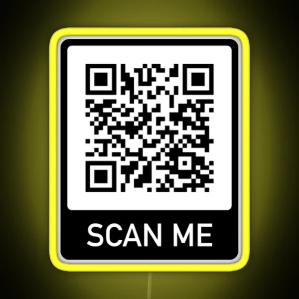 Rick Roll QR Code Scan Me RGB Neon Sign