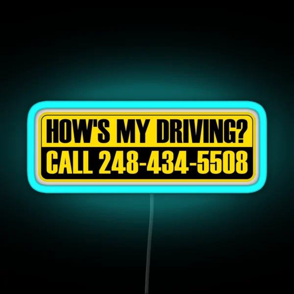 Rickroll How S My Driving Prank Call Number RGB Neon Sign
