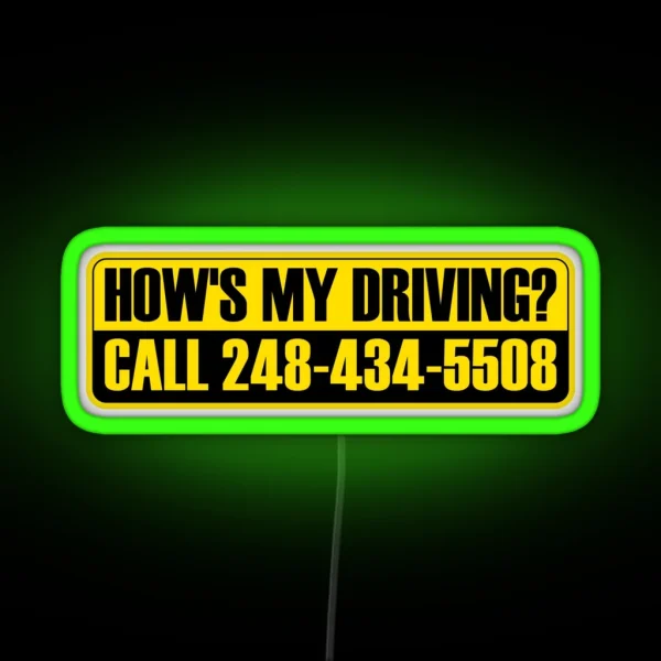 Rickroll How S My Driving Prank Call Number RGB Neon Sign