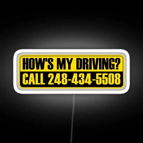 Rickroll How S My Driving Prank Call Number RGB Neon Sign