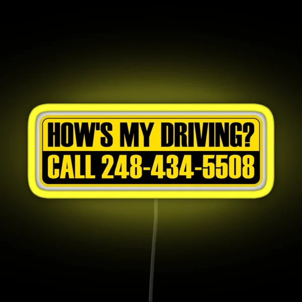Rickroll How S My Driving Prank Call Number RGB Neon Sign