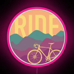 Ride Cyclocross Bicycle Retro Colors RGB Neon Sign