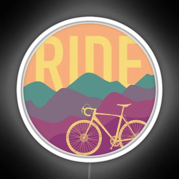 Ride Cyclocross Bicycle Retro Colors RGB Neon Sign