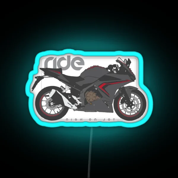 Ride Honda Cbr500r Black RGB Neon Sign