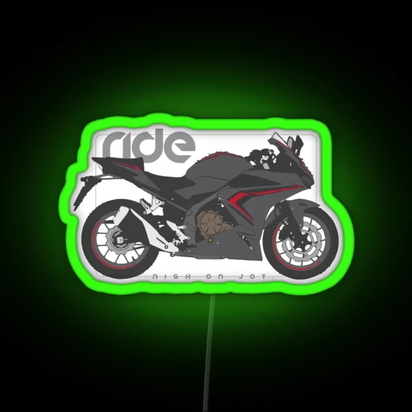 Ride Honda Cbr500r Black RGB Neon Sign
